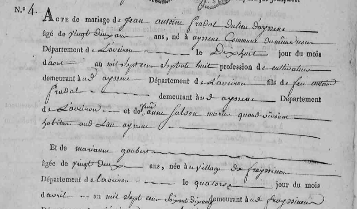 Mariage Pradal Jean Antoine - Gaubert Marianne - 02_02_1801 - 13 Pluviose an IX - 1.jpg